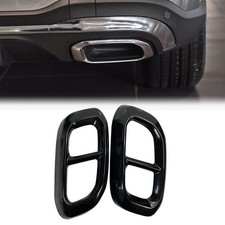 2x Gloss Black Exhaust Muffler Tip Stainless Cap Outlet Fits 20-25 W167 GLE350