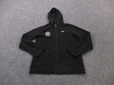 Patagonia Jacket Boys XL 14 Black Micro D Fleece Hooded Hoody Coat Hiking 65755
