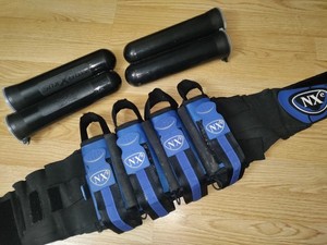 NXE Dynasty Series 4+7 Paintball Pod Harness Blue Nxe Paintball Pack 4 free Pods