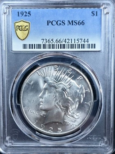 1925-P  - PCGS MS66, Peace Silver Dollar *Spectacular GEM*