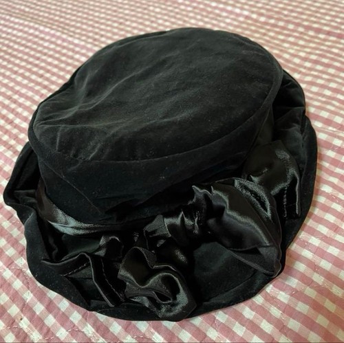 Jane Marple Black Velvet Ribbon Hat