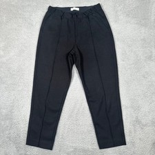 Everlane Dream Pant Black Elastic Waist Pintuck Tapered Trousers S Work Office