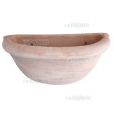 Vaso Gerla Vasca Fioriera Liscia da appendere a parete in terracotta toscana 37