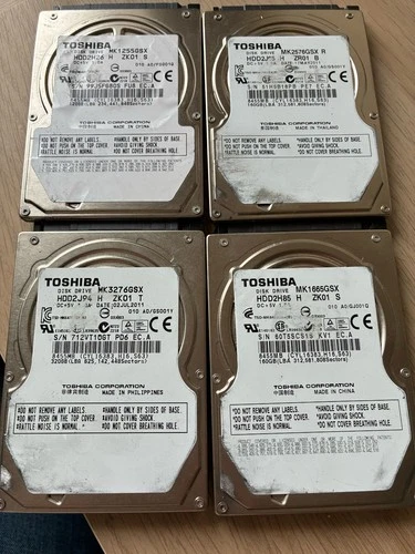 Job Lot 4 x Toshiba Hard Drives - HDD2H26, HDD2J95, HDD2J94, HDD2H85 - USED