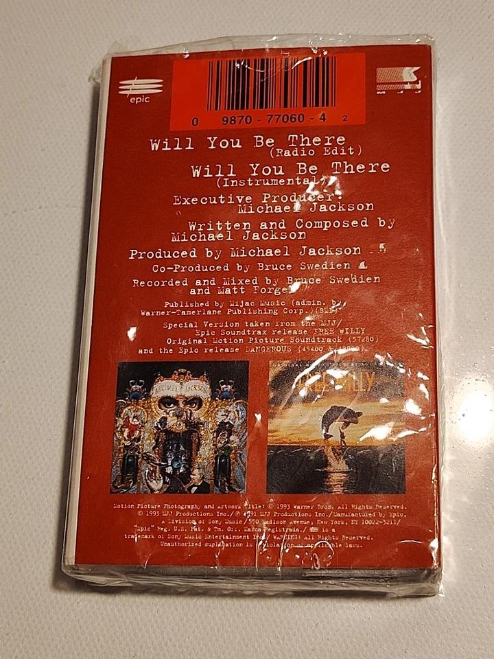 Michael Jackson - Will You Be There [Single] on Cassette Original Shrink 1991 - Image 3 of 4