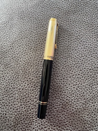 Pelikan Souveran M350 Gold Over Sterling Cap 18K Nib M Some Flaws On Cap G2U
