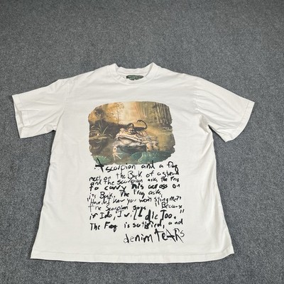 Denim Tears Shirt Men s Medium White Designer Streetwear Art Tee Limited Edition