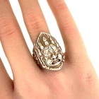 Buddhist Vintage Sterling Silver Mahakala Protector Ring Sz. 7.5