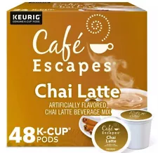 Keurig Cafe’ Escapes Chai Latte K-Cups, 48/Box