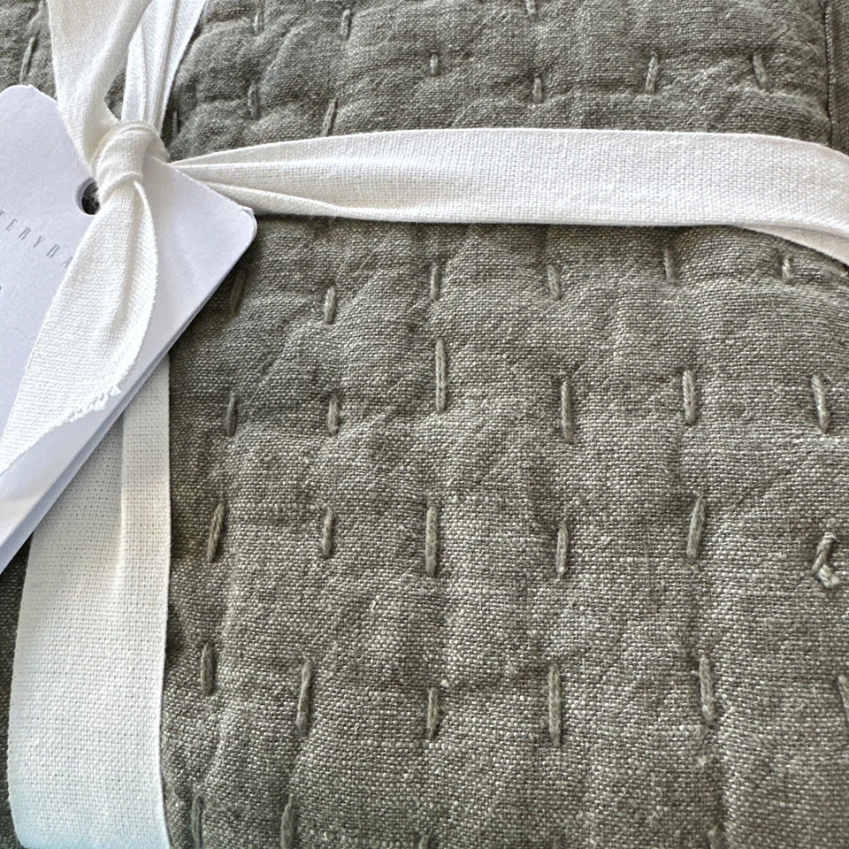 Pottery Barn PickStitch Estándar 1-Sham 26" x 20" Aloe Verde Salvia No Tóxico Nuevo con Etiquetas Foto 4 de 4