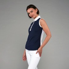 Toggi Haymarket Sleeveless Polo Shirt | Midnight Navy/White, Mesh Back, Sporty