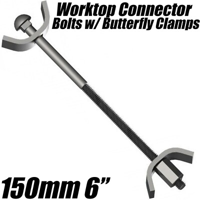 6x ARBEITSPLATTENVERBINDERSCHRAUBEN 150mm 6'' EASIBOLT JOINT BUTTERFLY CLAMP BEFESTIGUNGSSCHEIBE