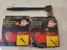 Vintage Emery Wheel Dresser Cutter Tool 2 Grinding Wheels 6" Course Fine