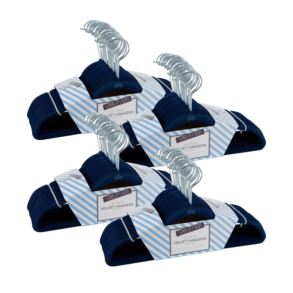 Kids Velvet Hangers - 25 Pack, Non-Slip, Slim Design For Shirts, Dresses & Pants - Saves Closet Space - View #8