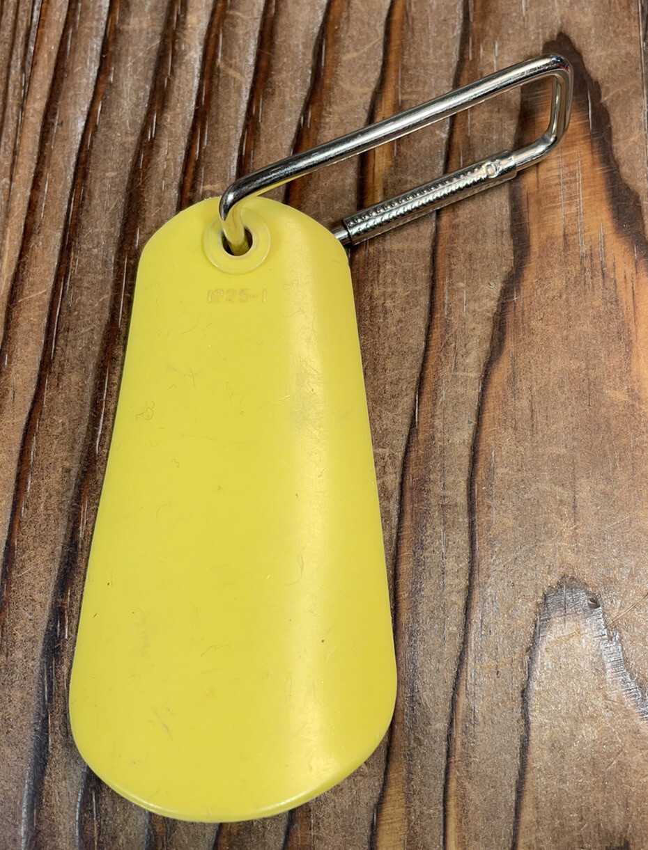 Vintage Tupperware Yellow Shoe Horn Keychain Collectible