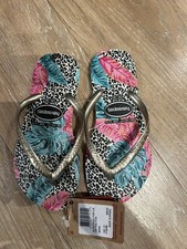 Havaianas Women's Slim Animal Floral Flip Flop Sandals in Beige 13C/1Y