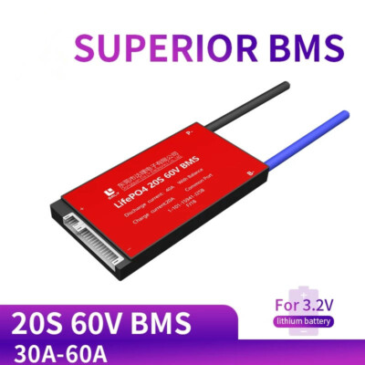 20S 72V 30A 40A 50A 60A 80A 100A LiFePO4 PCB BMS With Balance Waterproof Board