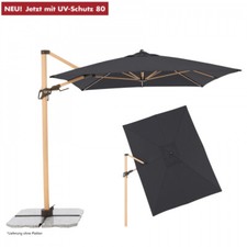 Doppler Pendelschirm ALU WOOD AX Ultra 220x300cm UV80 Anthrazit + Ständer