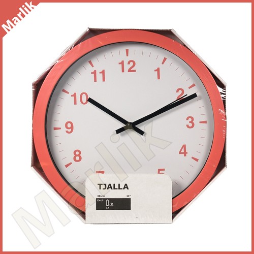 Ikea Tjalla Wall Clock Pink 11” ( 28 Cm ), Silent Quartz Movement, New
