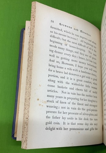 GOETHE 1854 Hermann and Dorothea ex-lib book translated to ENGLISH Riker Thorne - Picture 9 of 12