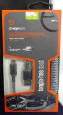 2 Ventev Chargesync Helix Coiled Cable 14" (Expandable) USB A to USB C BRAND NEW