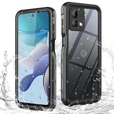 For Motorola Moto G Play 2024/G 2024 IP68 Waterproof Full Body Case w/ Wristband