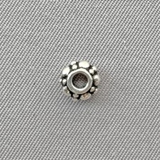 Dotted Daisy Spacer 6mm Antique Silver Plated Alloy Q100 Beads Per Pkg