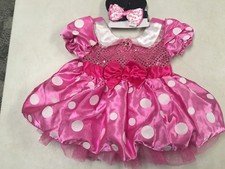 DISNEY STORE MINNIE MOUSE PINK DRESS UP GOWN HALLOWEEN COSTUME SET 12 18 MS