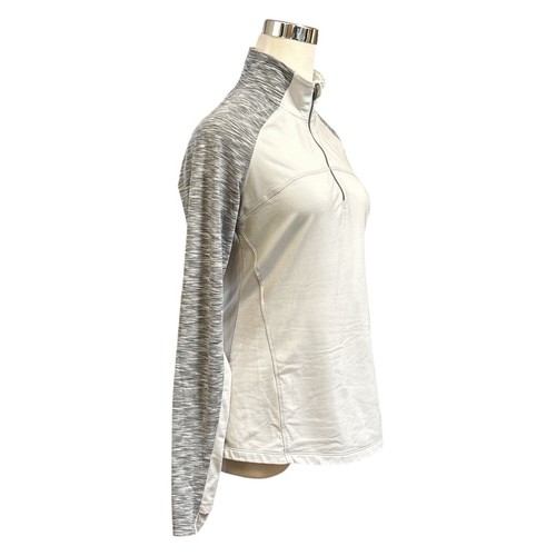 Danskin Now Women's Pullover 1/4 Zip Long Sleeve Active Wear Top S Gray Ivory - Picture 3 of 7