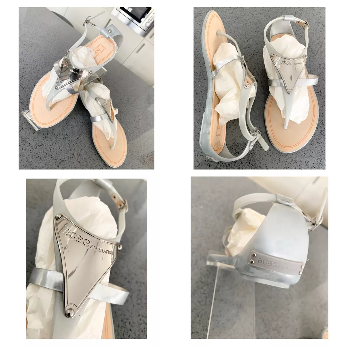 BCBG Generation Sandals Thong Front Closed Back Polyvinyl