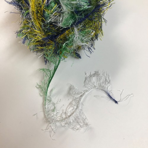 MODA DEA Jai Alai Lot of 4 Skeins Fern Green Blue Eyelash Novelty Yarn Crafts - Picture 6 of 7
