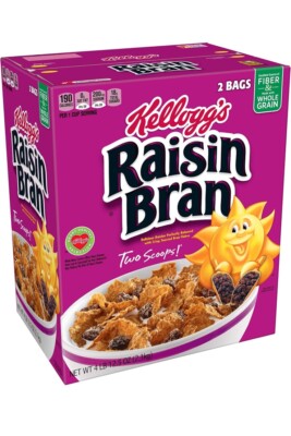Kellogg's Raisin Bran Breakfast Cereal, Crunchy - 2 pk./4lbs 12.5 oz(2.5kg).