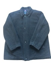 Vintage 90s CHAPS Mens Wool Black Jacket Collared Coat Shacket L/XL