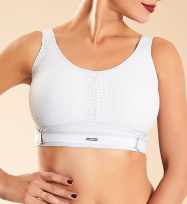Chantelle 2946 Chantelle Medium Impact Sports Bra Sz XL Light Grey