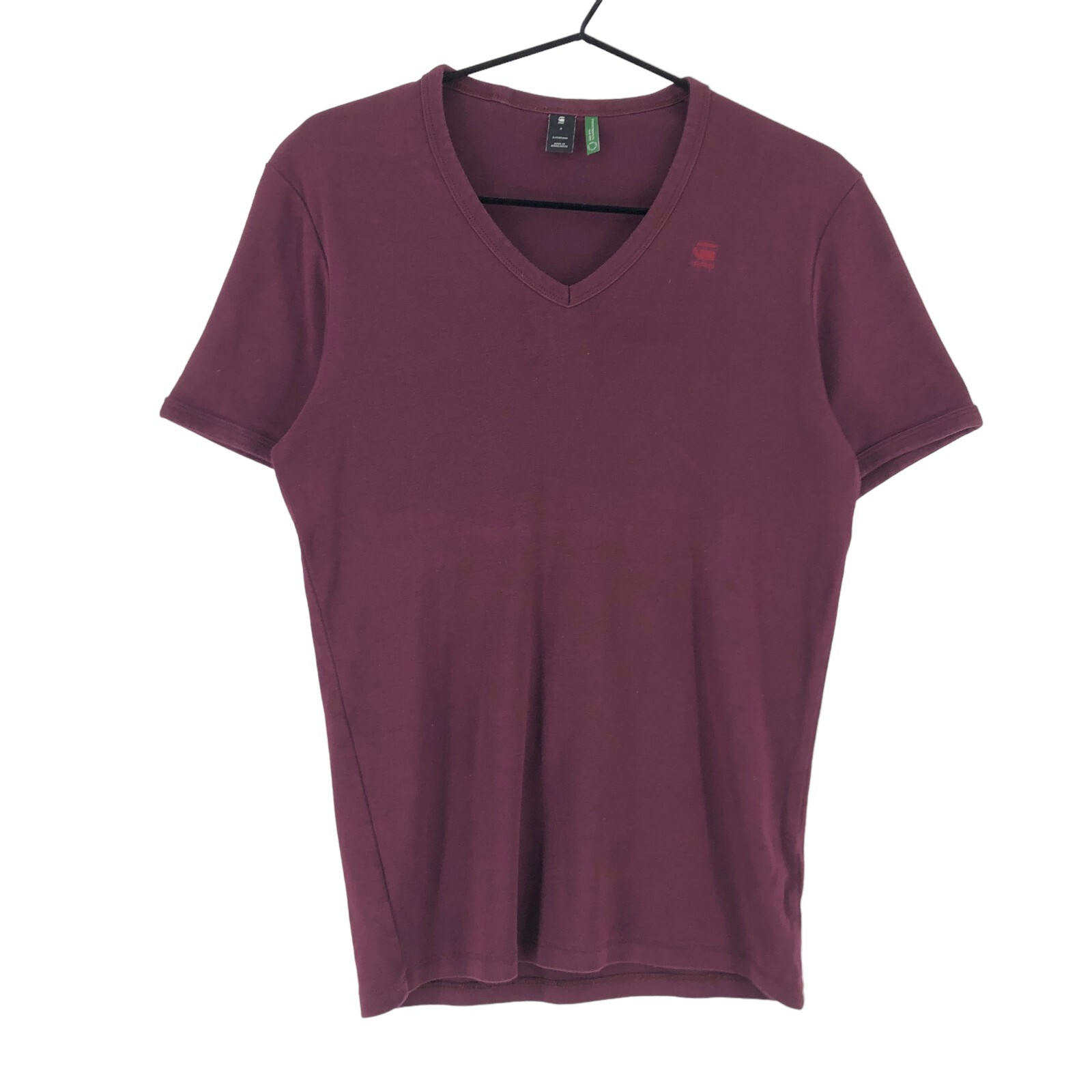 G-STAR RAW V-Neck Base Burgundy Women T-Shirt Size S