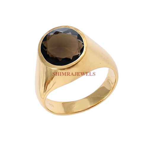 NATUREL FUMÉ QUARTZ Pierre Précieuse Avec 925 Bague en Argent pour