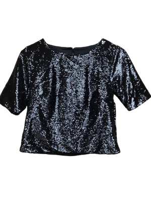 black sparkly evening tops