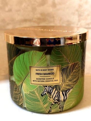Bath & Body Works FRESH BAMBOO Candle 3-Wick Scented Large 14.5 oz NEW