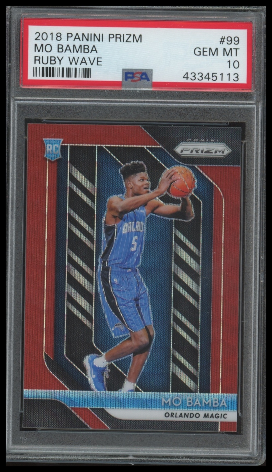 2018-19 Panini Prizm #99 Mo Bamba Prizms Ruby Wave PSA 10