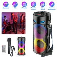 Portable Bluetooth Speakers Wireless Speaker with Subwoofer Bass Party Speakers