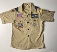 Vintage BOY SCOUTS Of America UNIFORM Shirt BSA 598 Youth Large 12 