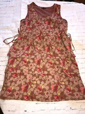 Gap Women's summer Dress Brown Ruffle Sleeveless Size XS Tank Style EUC