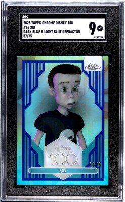 その他 topps chrome disney100 2023 sid 75 PSA9 2023 Topps Chrome Disney 100 SID Dk Blue Lt Blue /75 TOY STORY