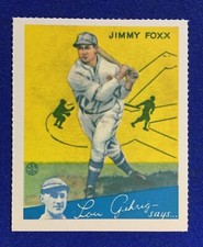 1934 Goudey Gum Jimmy Foxx Baseball Card #1 Philadelphia Athletics -1978 Reprint