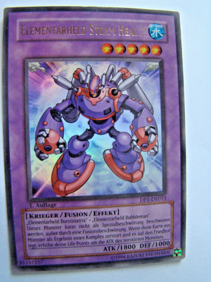 N11 Yugioh ELEMENTARHELD STEAM HEA DP1-DE013  1.AUFLAGE  KRIEGER  FUSSION