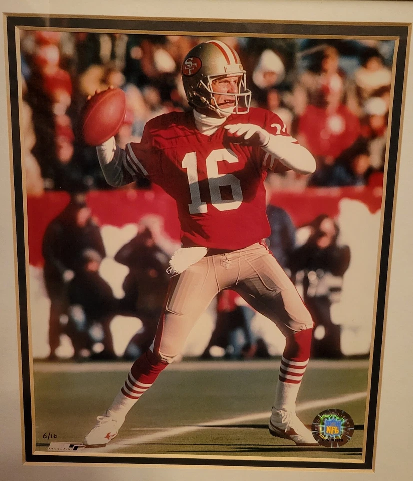 Joe Montana 49ers framed photo & signed 1995 upper deck salute jumbo card Lmtd. - Image 3 of 4