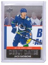 Jack Rathbone 2021-22 Upper Deck Sr.1 Debut Dates Card #DD-9