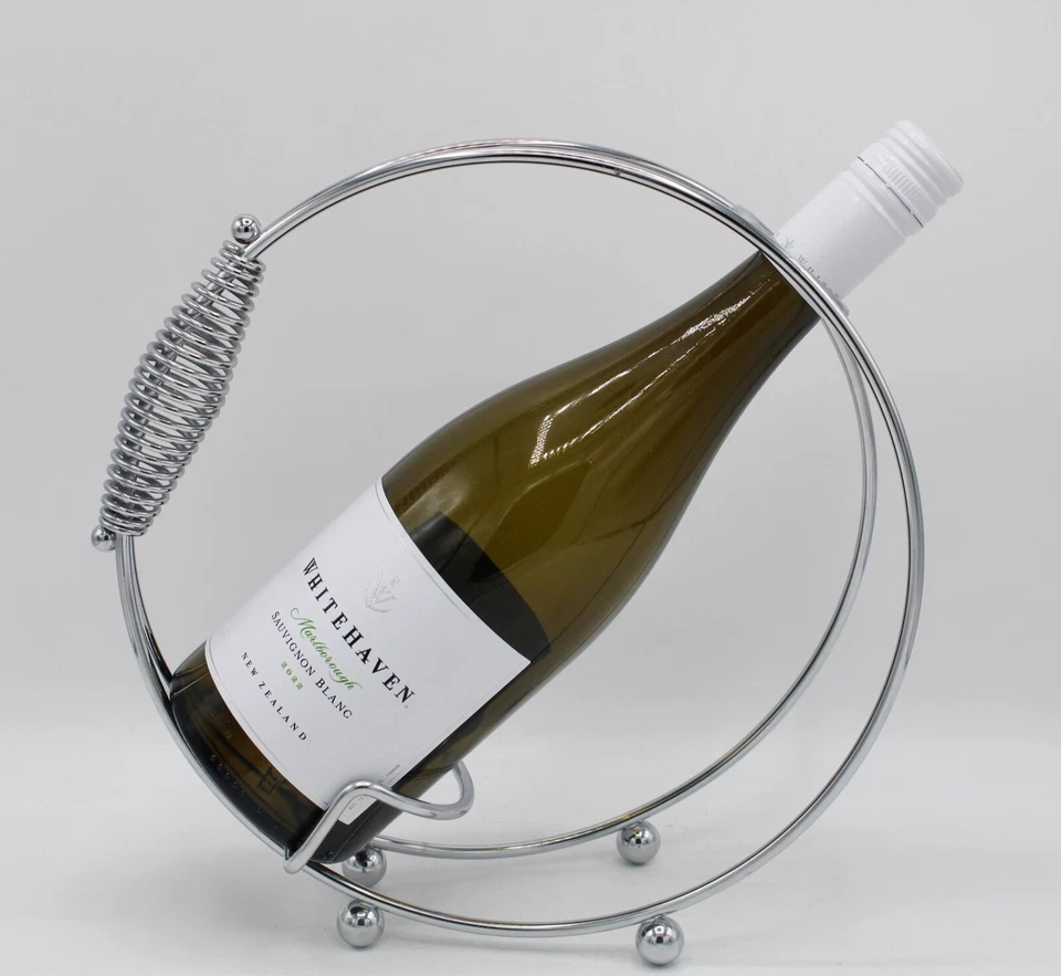 Современный хромированный контейнер для винных бутылок середины века / демонстрационный стенд - Изображение 2 из 4