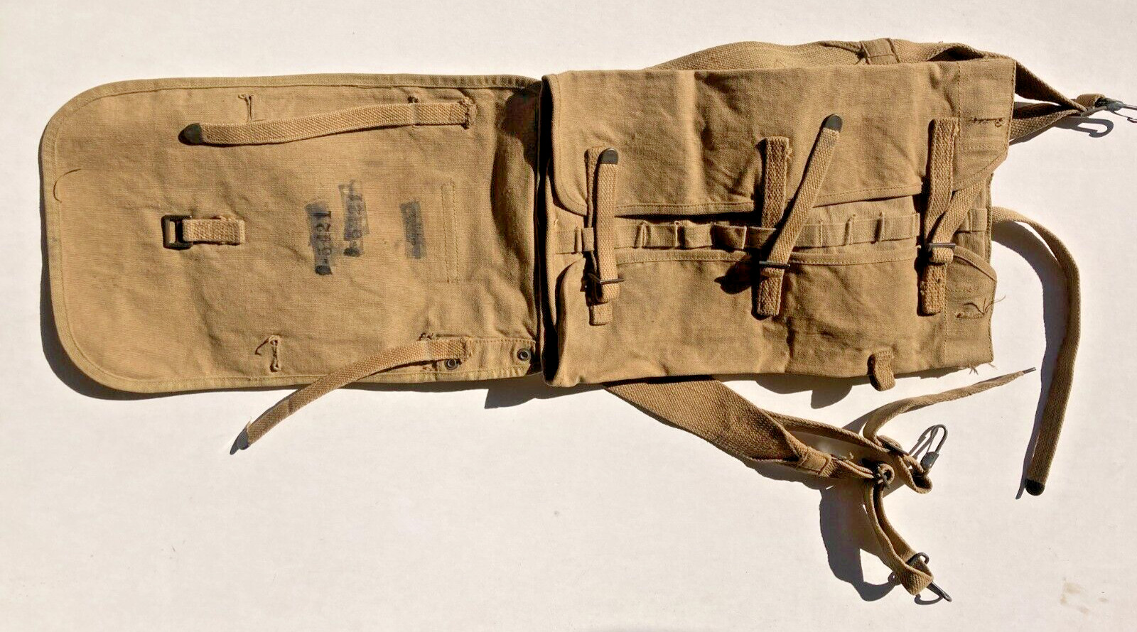 WWI US Army M1910 Haversack Backpack Field Gear Unit Marked 64th Field Artillery