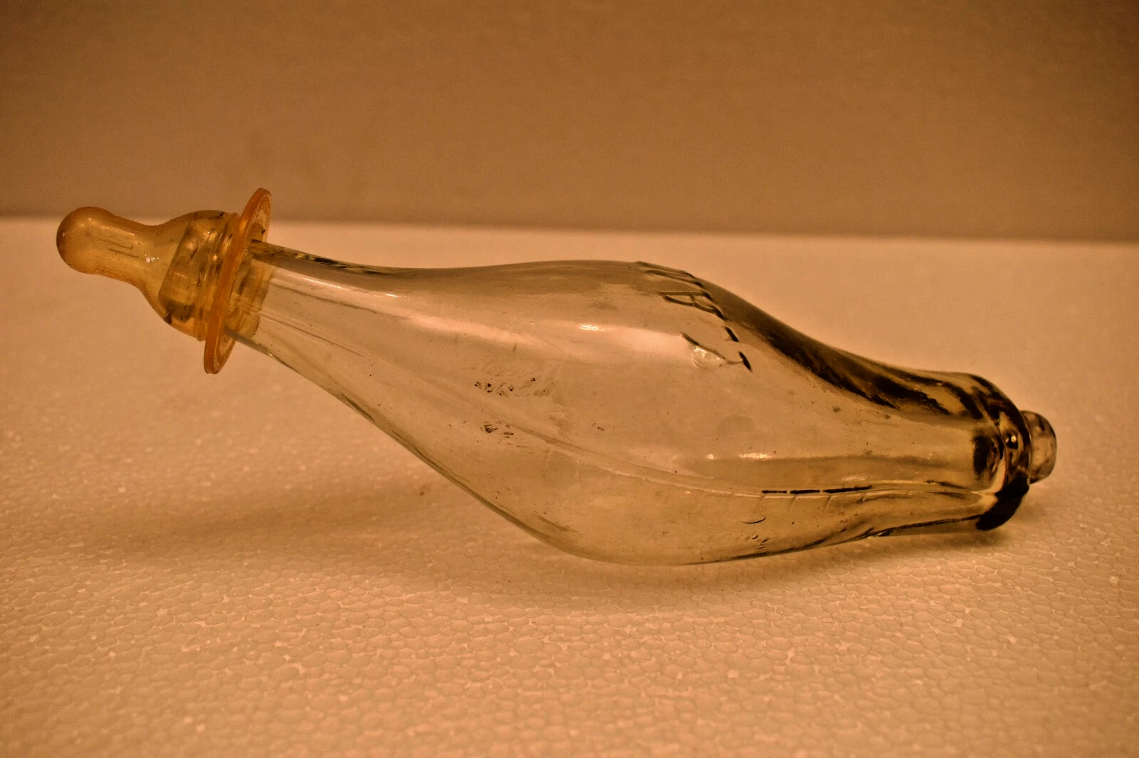 Vintage Kanta Glass Baby Bottle With Rubber Nipple India Nurse Collect